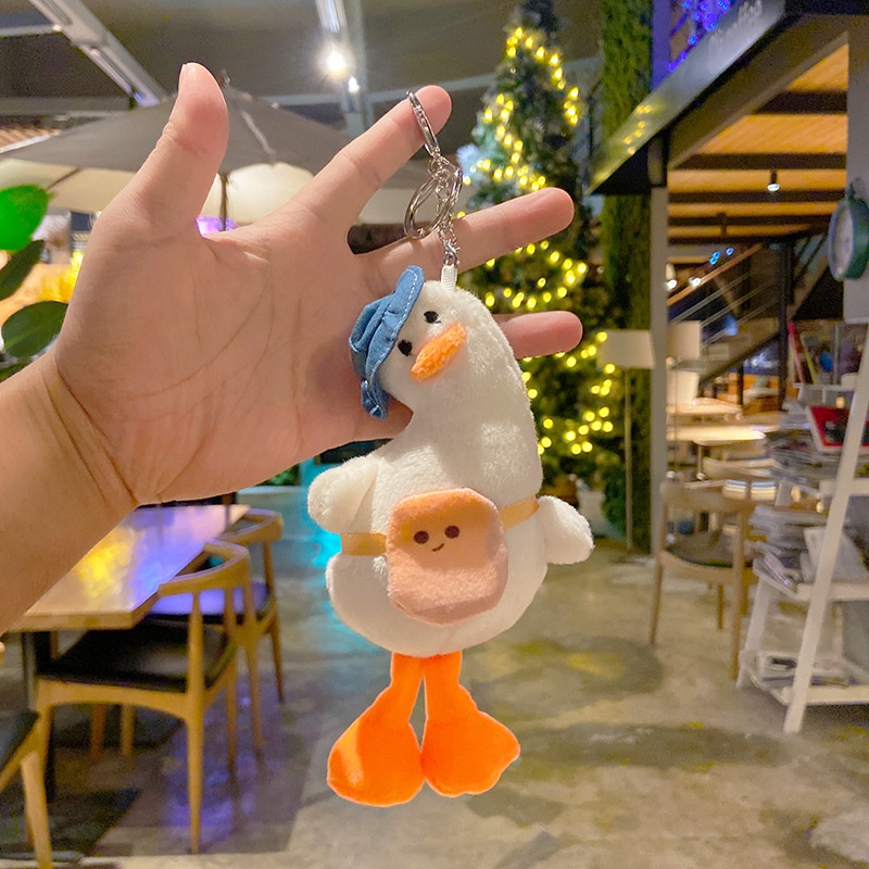 Móc Khóa Hình Vịt Nhồi Bông Dễ Thương Dùng Làm Quà Tặng