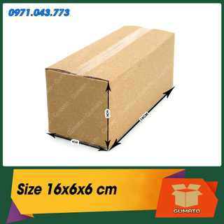 Size 16x6x6 cm, hộp giấy thùng carton gói hàng tại Gumato (Mã số P33)