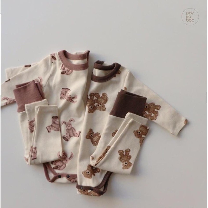 Bộ rời/suit gấu thỏ #peekaboo cho bé trai/bé gái từ 3tháng-3tuổi