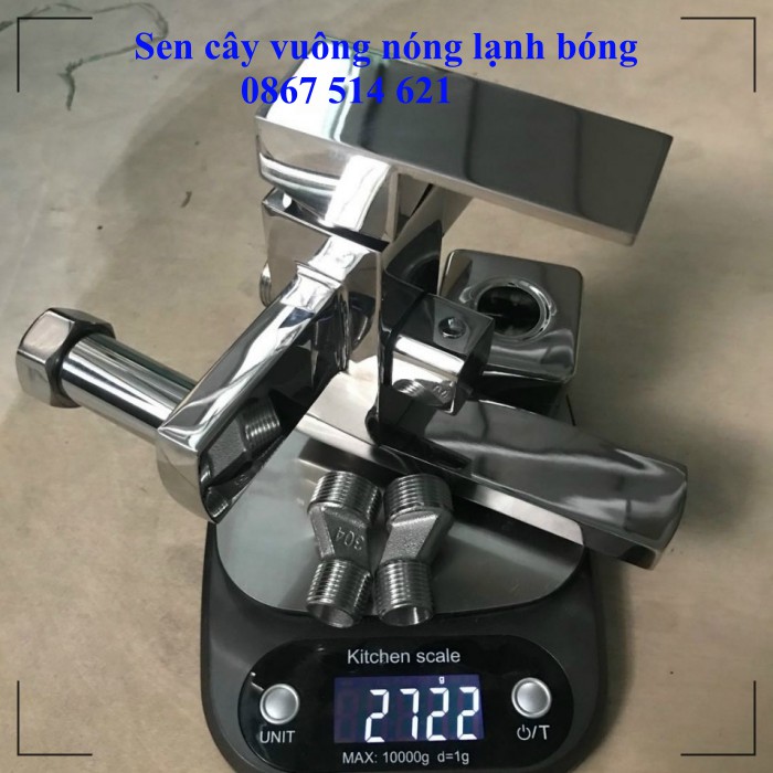 Sen cây tắm đứng, sen cây vuông nóng lạnh inox 304 đánh bóng cao cấp - KMISU thiết bị vệ sinh