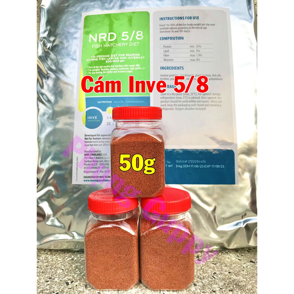 Cám Thái Inve 5/8 Thức Ăn Cho Cá 7 Màu, Betta (Hủ 50g)