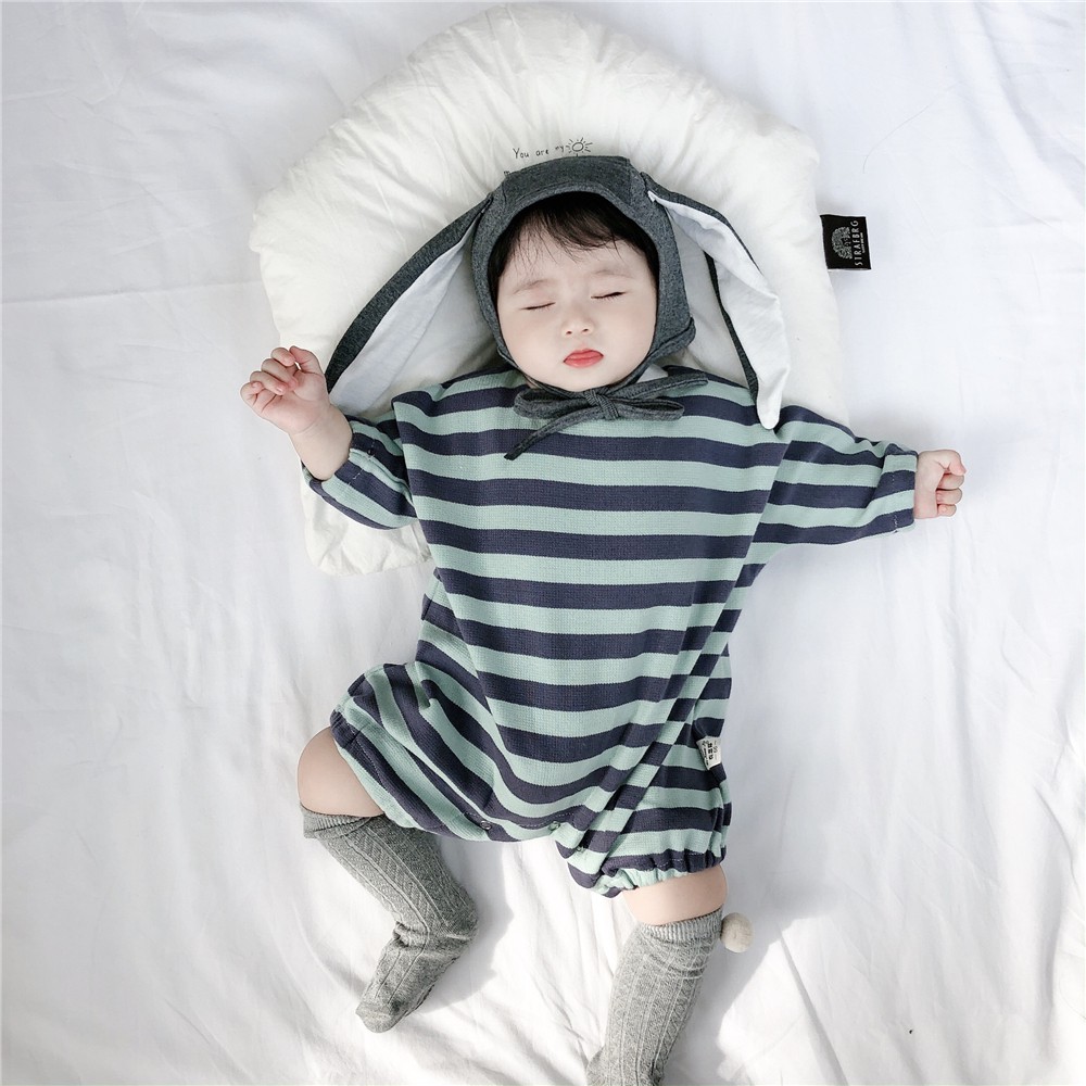 Set Áo Liền Quần &amp; Nón Tai Thỏ Đáng Yêu Dành Cho Bé