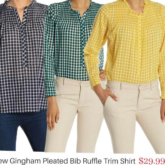 Áo Kiểu Xếp Ly Cổ Yếm 2663 - J.Crex Gingham