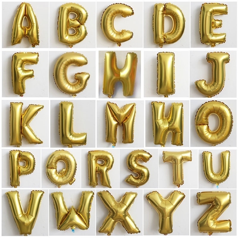 16 Inch Silver / Gold Letter A-Z 26 Letter Balloon Trang Trí Tiệc Cưới Trẻ Em Chúc Mừng Sinh Nhật