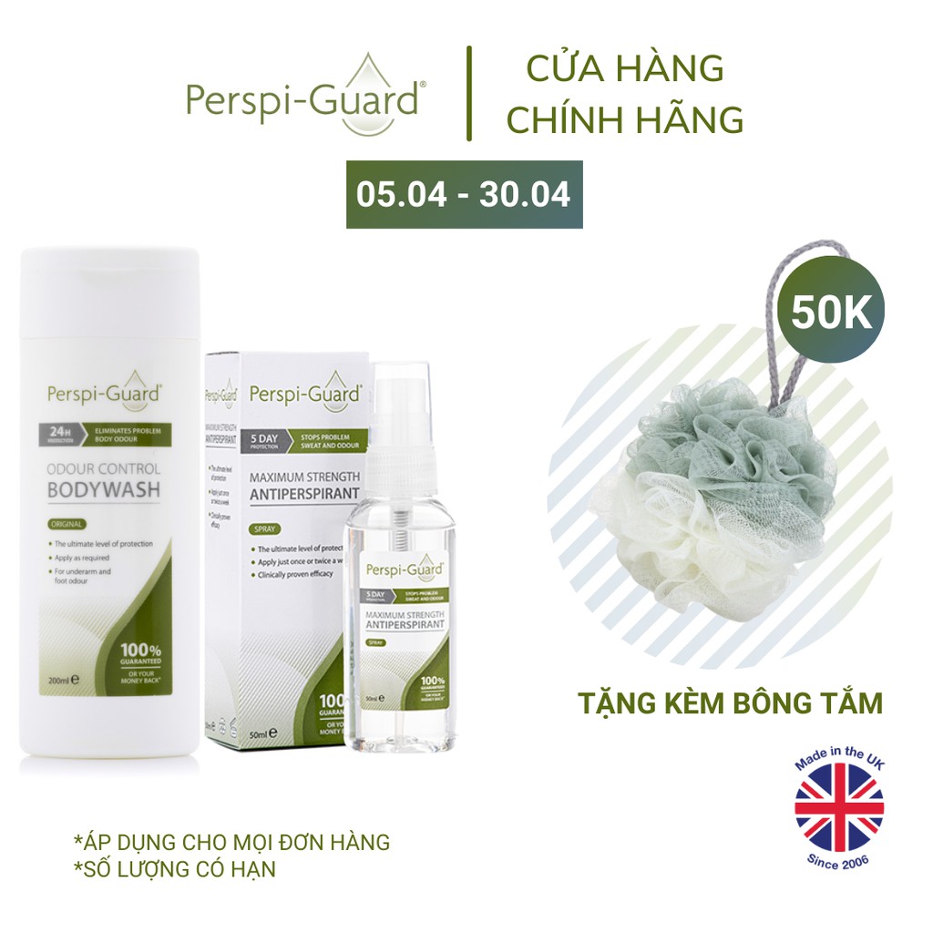 Combo ngăn mồ hôi sữa tắm + xịt khử mùi Perspi-Guard Sweat Defence System 200ml + 30ml | BigBuy360 - bigbuy360.vn