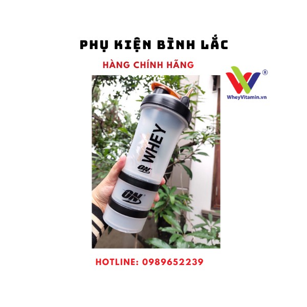 Bình Lắc Whey Bình Nước Thể Thao Tập Gym Shaker Đựng Protein BCAA 3 Ngăn Tiện Dụng 500 ML