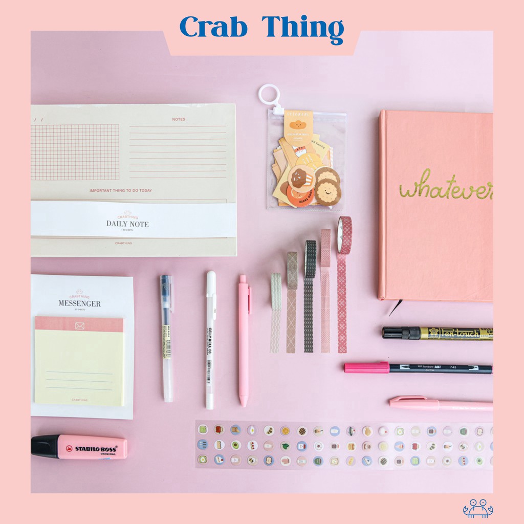 Crabthing Bullet Journal Combo nâng cao - Pink (Tùy chọn mục đích như Calligraphy, Studygram, Planner)