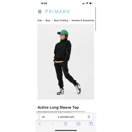 Bộ nỉ ép primark cổ đứng màu đen xuất dư xịn