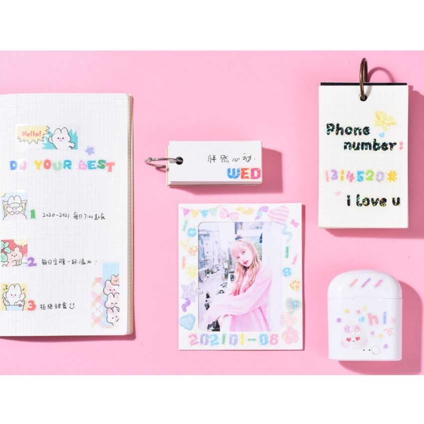 Sticker chữ số cute đáng yêu phong cách hàn quốc - Hình dán cute trang trí thẻ, card, toploader dễ thương Buka giá rẻ