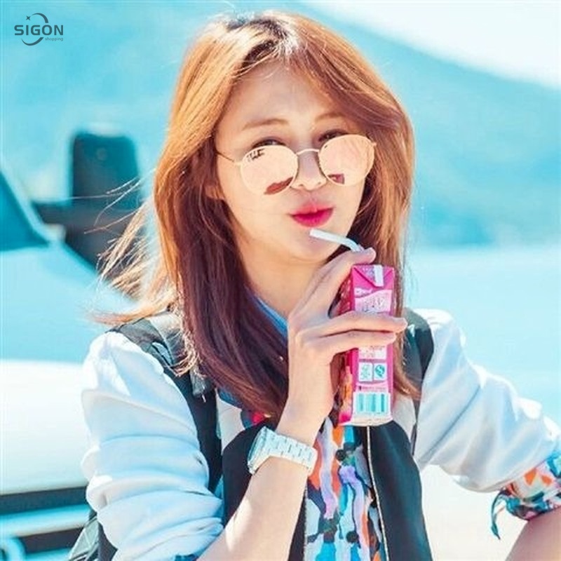 Kính mát gọng tròn nhỏ phong cách Harajuku thời trang trẻ trung