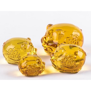Tượng chú heo pha lê phong thủy (dài 7cm) mang đến sự an nhàn & tài lộc