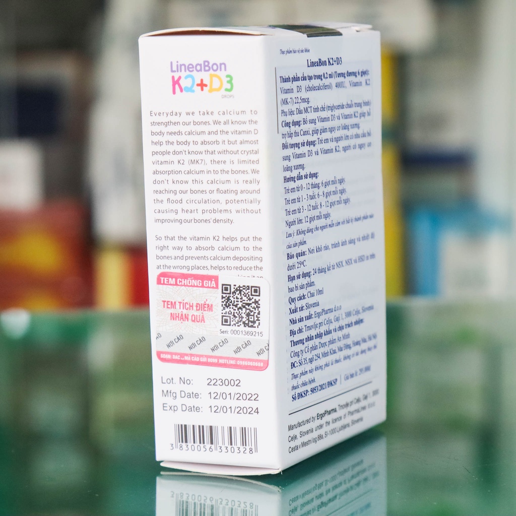 {Nhận quà} LineaBon K2+D3 - Hỗ trợ giúp hấp thu Canxi, giảm vặn mình, quấy khóc đêm ở trẻ nhỏ (10ml)
