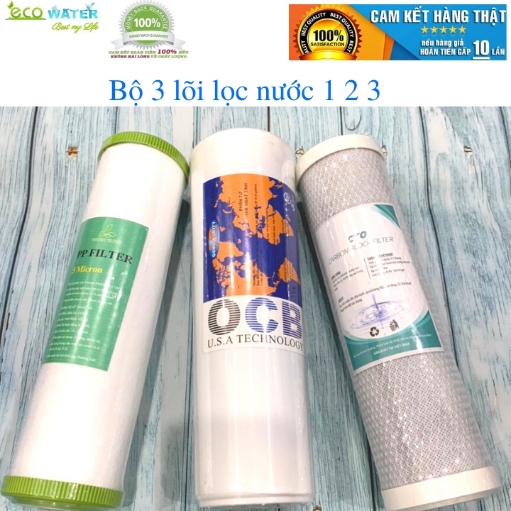 Combo lõi lọc nước 1,2,3 - T33 - Ecolt001