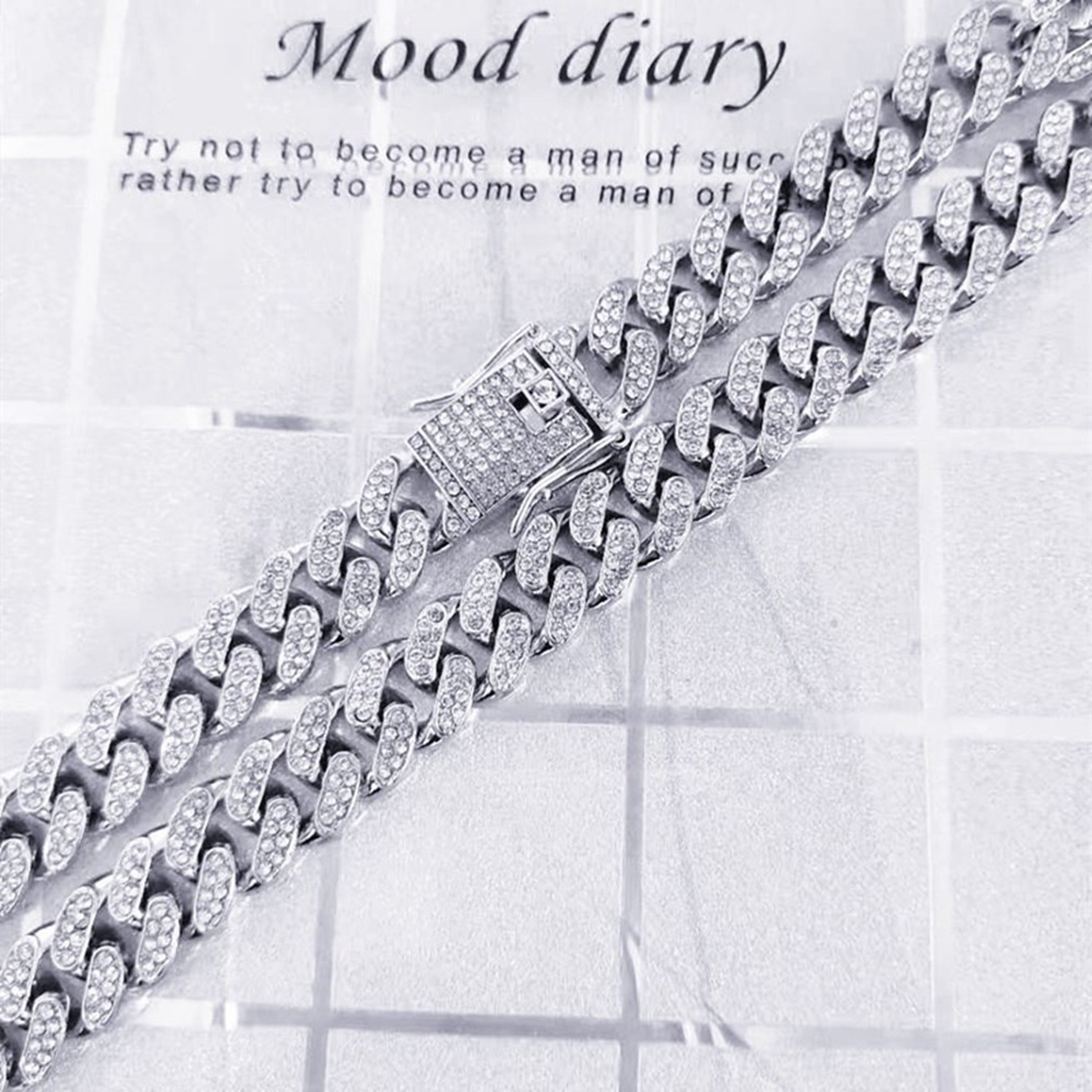 Vòng cổ Kim Loại Mặt Dẹt Phong Cách Hip Hop Thời Trang Cho Nam 16inch