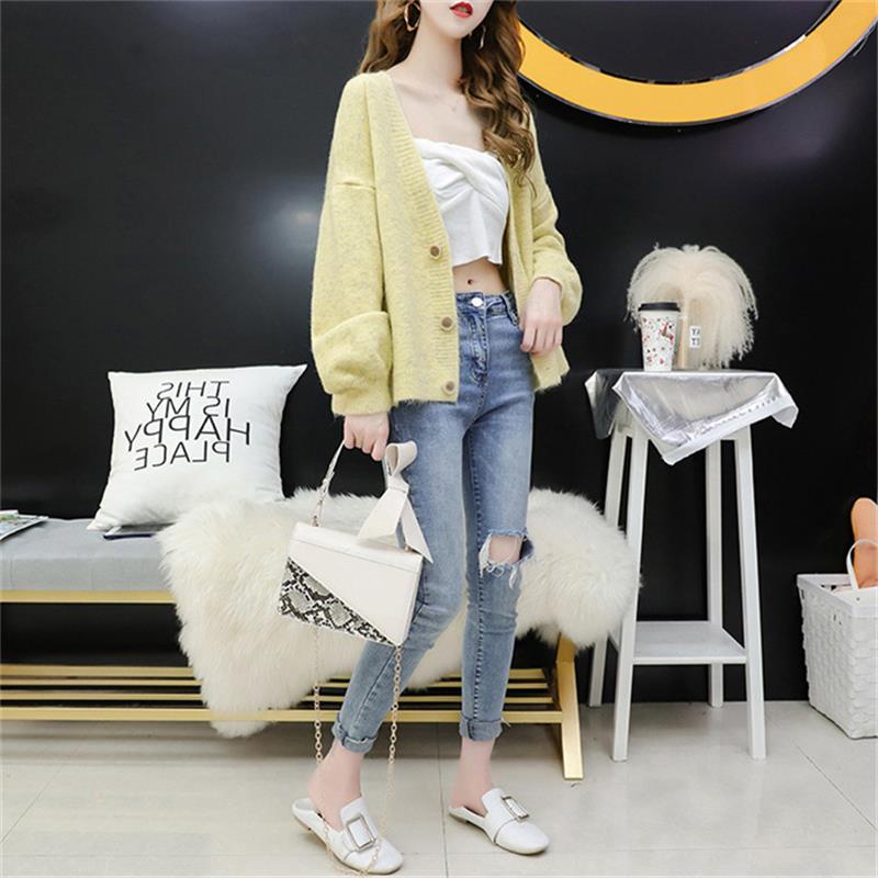 Áo Khoác Len nữ, áo Cardigan Len Mềm Mịn Dày Dặn Họa Tiết Cá Tính, Cardigan Nữ Cổ V Retro