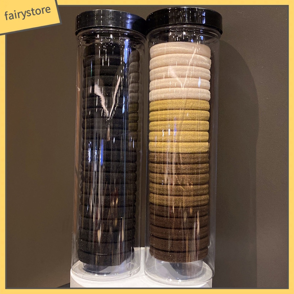 Bộ 20 Dây Cột Tóc Màu Trơn Độ Co Giãn Cao Chống Trượt Mềm Mại Dành Cho Nữ