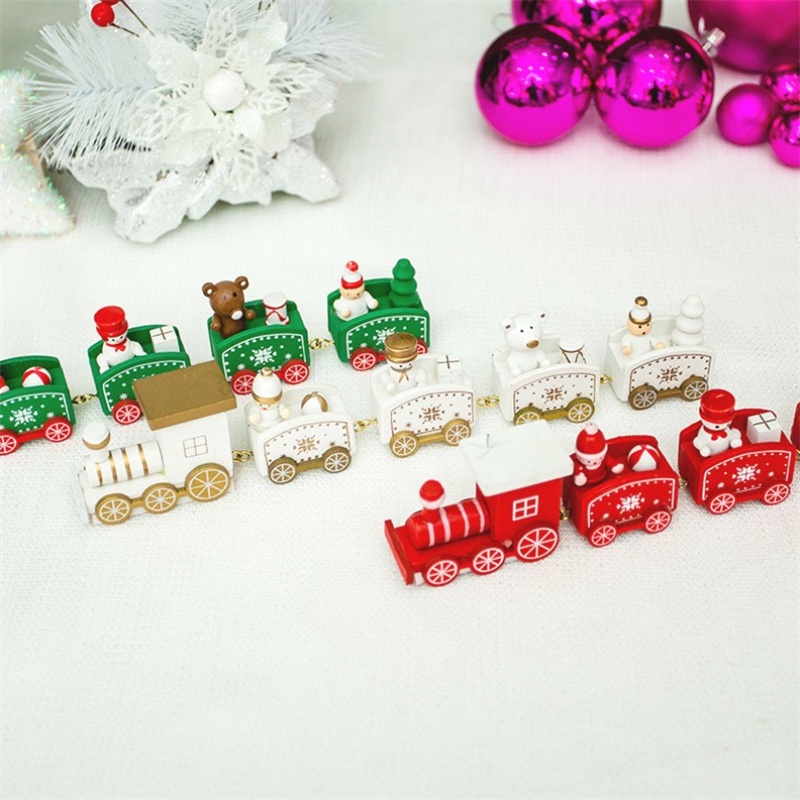 [proflyVN]Little Train Wooden Christmas Decorations for Home Xmas Decor New Year Ornaments