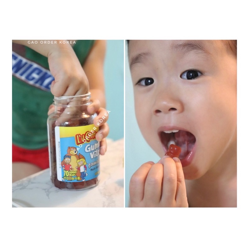 KẸO DẺO BỔ SUNG Vitamin tổng hợp  gummy bear jelly của L'il critters hộp 70 viên