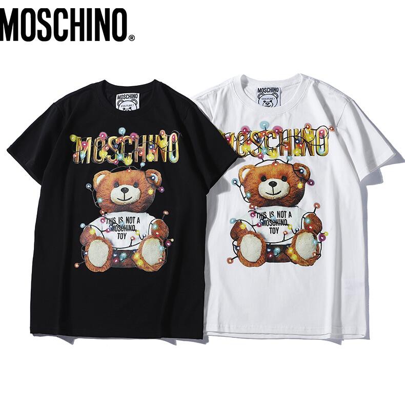 Áo Thun Tay Ngắn Chất Liệu Cotton In Chữ Moschino Thời Trang Cho Nam Nữ