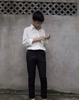 Áo SƠMI TRƠN Dài Tay Basic Unisex (trắng, đen)