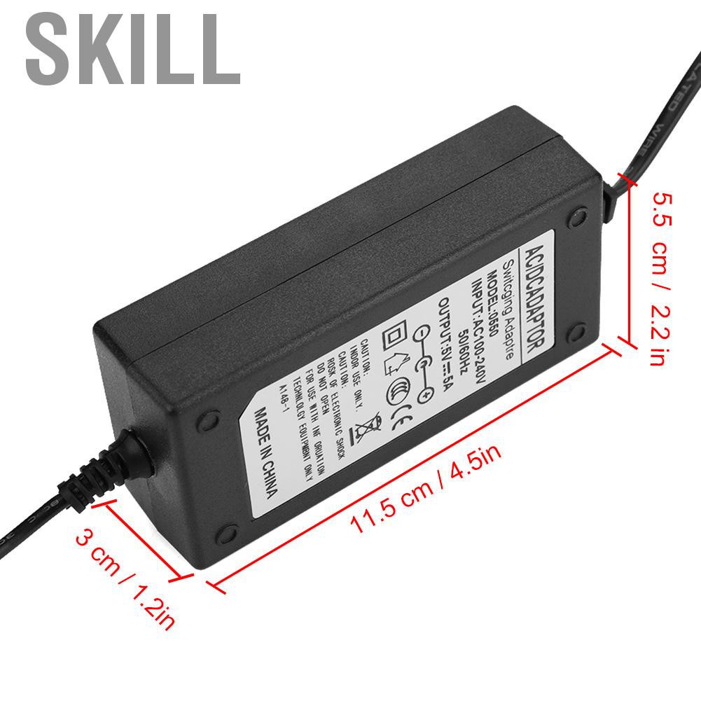 Skill AC 100-240V To 24V/12V/5V 2A/4A/5A/6A Power Supply Adapter US Plug LED Strip CS