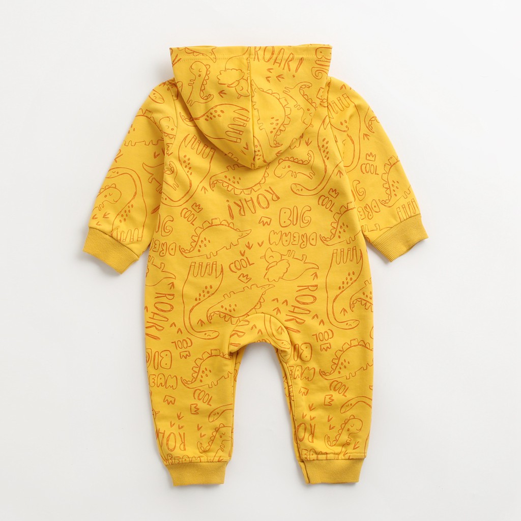 Bộ Áo Liền Quần Sanlutoz Chất Liệu Cotton Dài Tay Có Mũ Trùm Đầu Cho Bé Trai