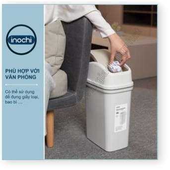 Thùng Rác Nhựa Nắp Lật Inochi 15 Lít Rất Đẹp Làm Sọt Rác Văn Phòng, Khách Sạn, Đựng Rác Gia Đình, Để Bàn Trong Nhà