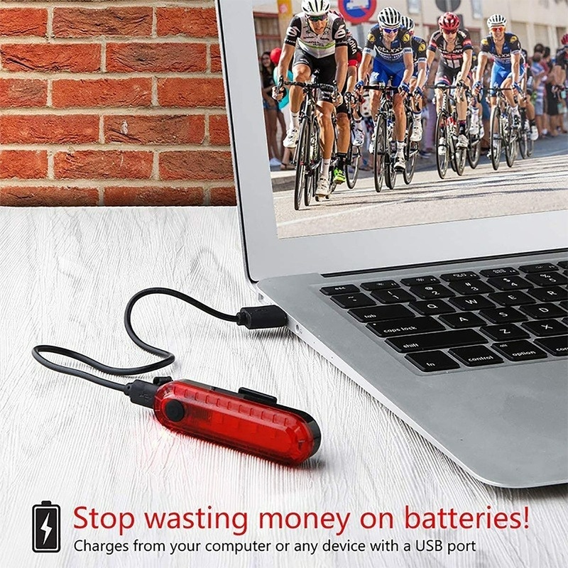 1 Đèn Led Cảnh Báo An Toàn Sạc USB Gắn Đuôi Xe Đạp Chống Nước