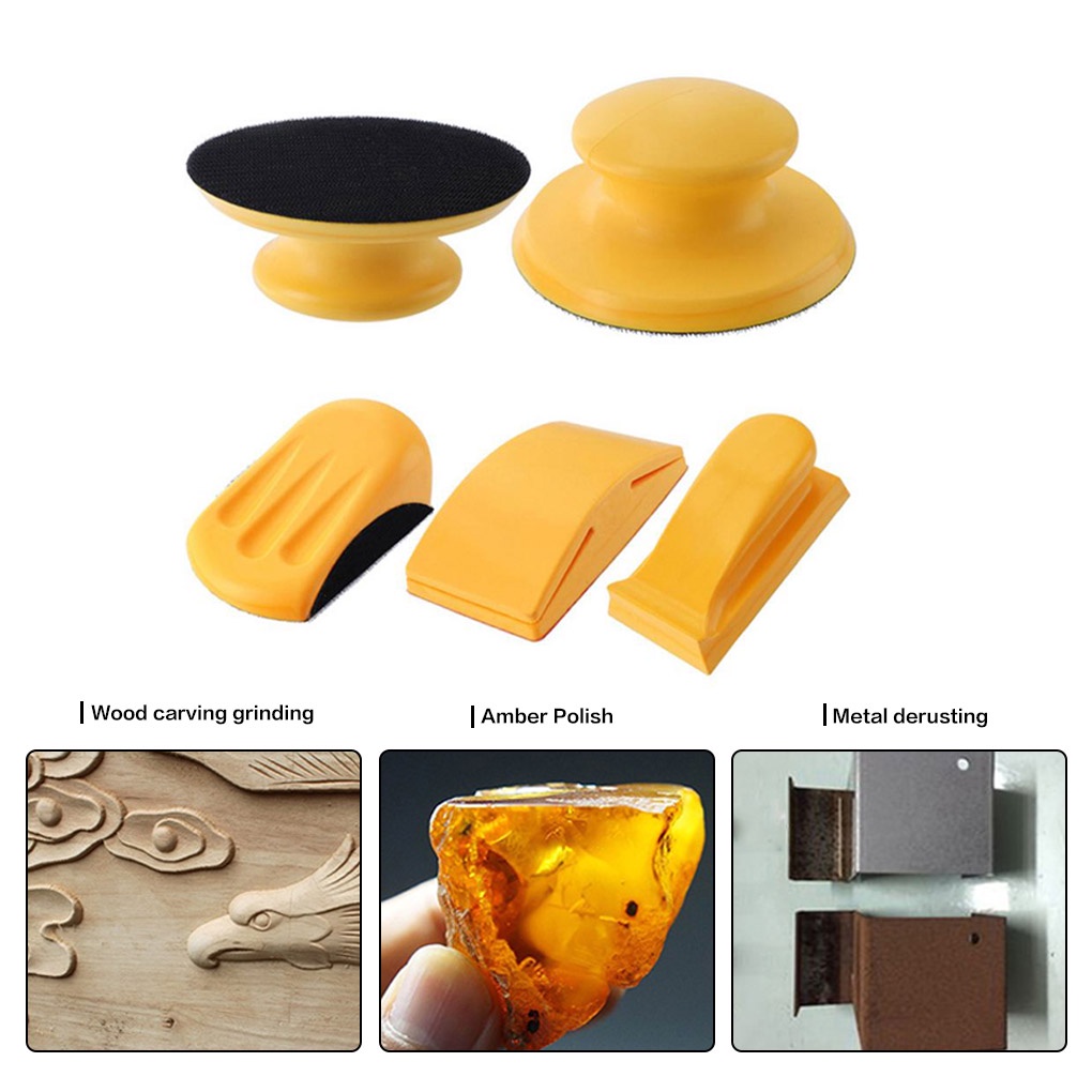 Hand Sanding Block Sandpaper Holder Pad Hand Grinding Block Wood Polishing Tool Woodworking Tool A Type Round