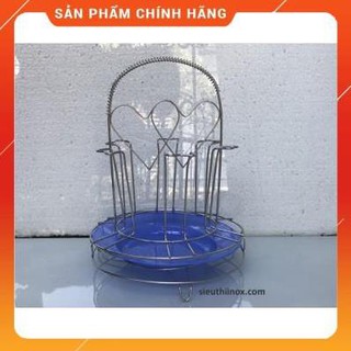 ♥️ [FreeShip] Khay úp cốc inox 6 cốc - Cắm ly - Cắm cốc inox