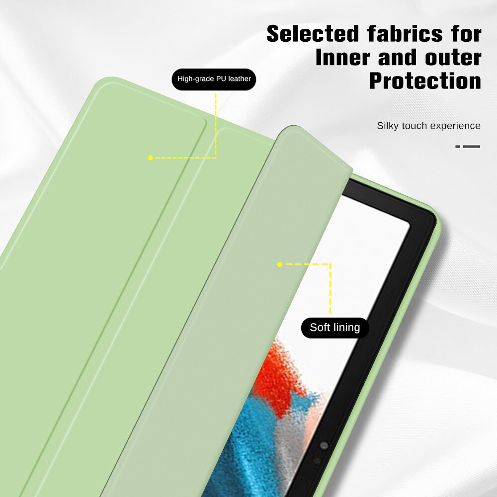 For Samsung Galaxy Tab A8 10.5 Case Tri-fold Flip Leather Tablet Cover For Samsung Tab A8 2021 X200 X205 Shockproof Cover Coque