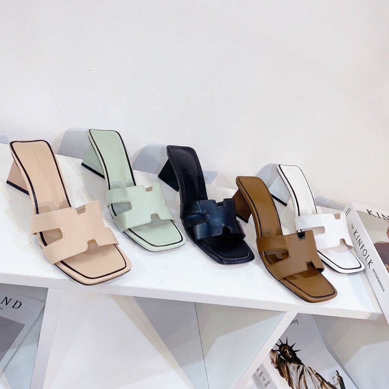 DÉP QUAI CHỮ H VIỀN GÓT TAM GIÁC SIÊU ĐỘC LẠ