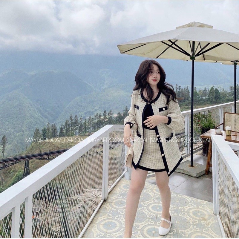 SET DẠ KEM VIỀN ĐEN