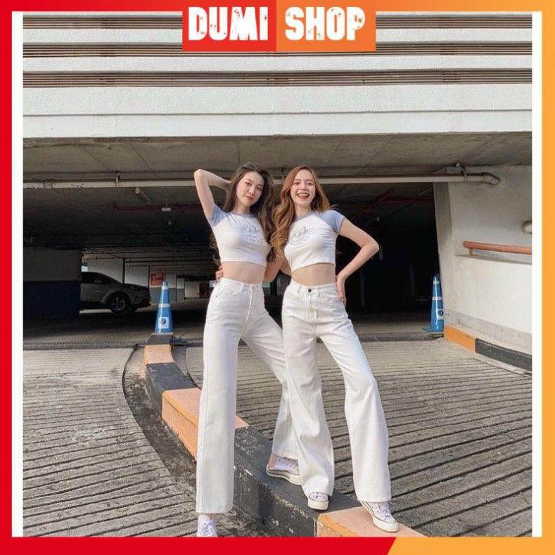 Quần jean ống suông trắng 💖𝐅𝐑𝐄𝐄𝐒𝐇𝐈𝐏💖 chất jean dày dặn , lên from ôm giáng . ! ྇