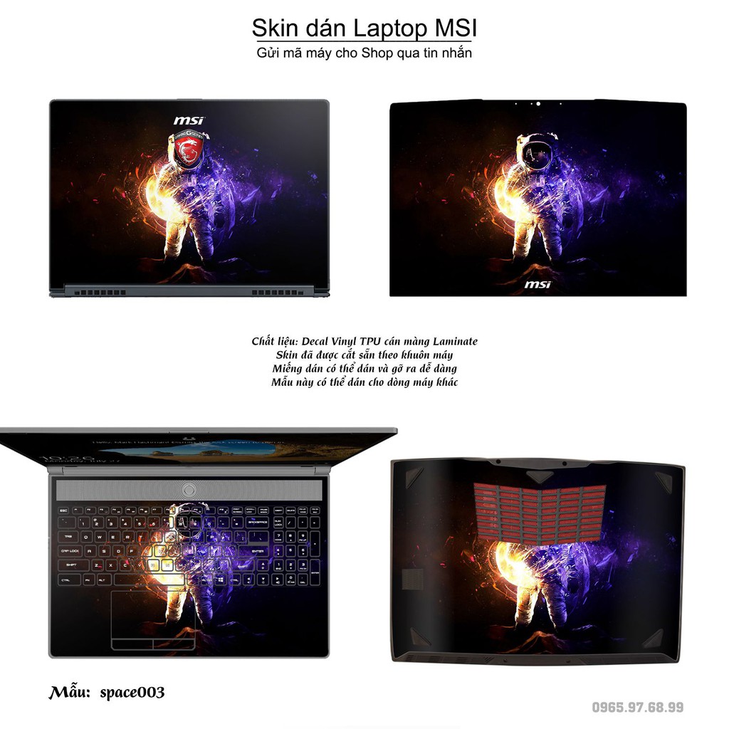 Skin dán Laptop MSI in hình không gian (inbox mã máy cho Shop)