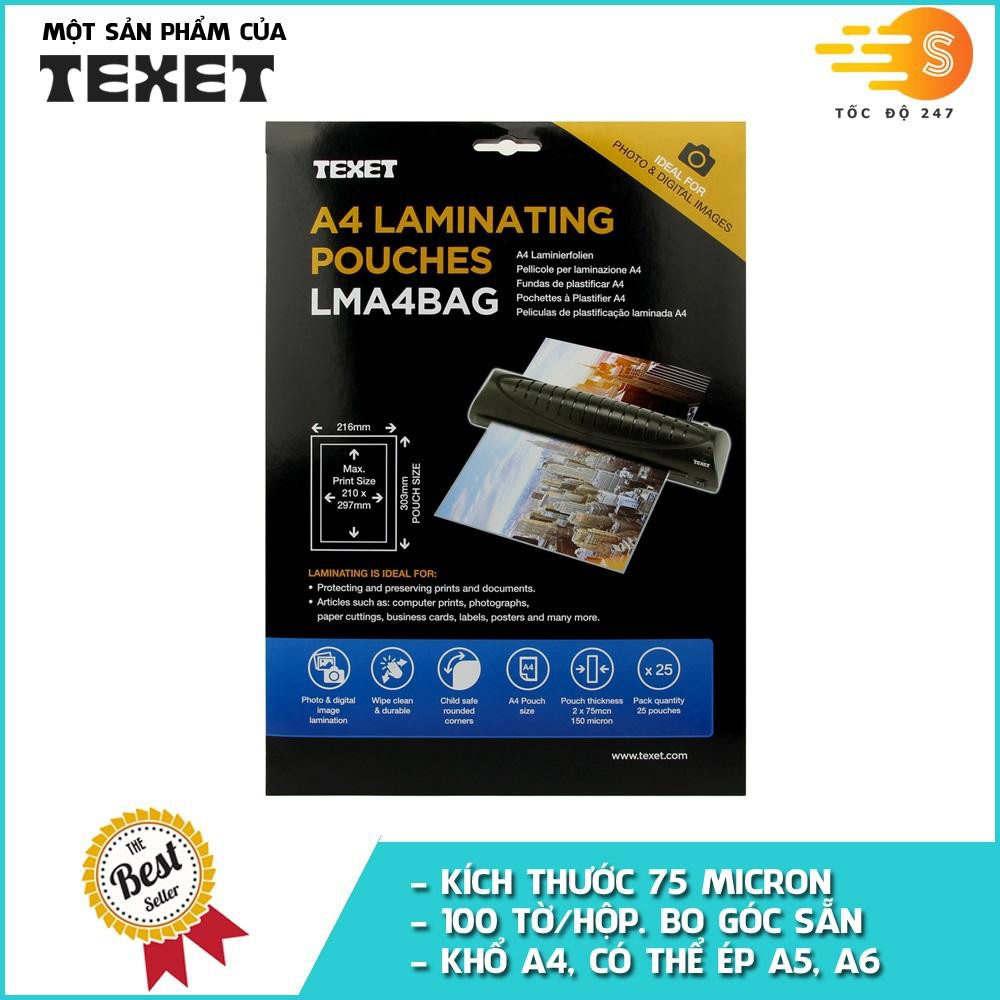 Túi 25 tờ màng ép nhựa A4 TEXET LMA4BAG75