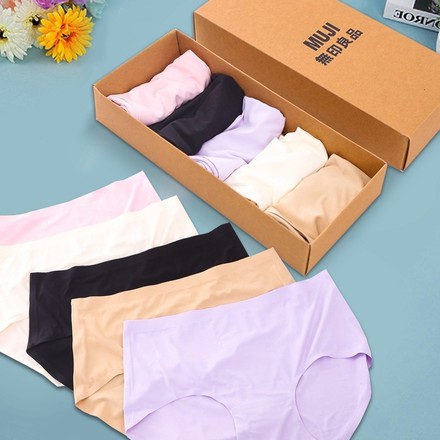 Hộp 5 Quần Lót Nữ Su Đúc Muju Thun Mát Lạnh Không Đường May Cao Cấp