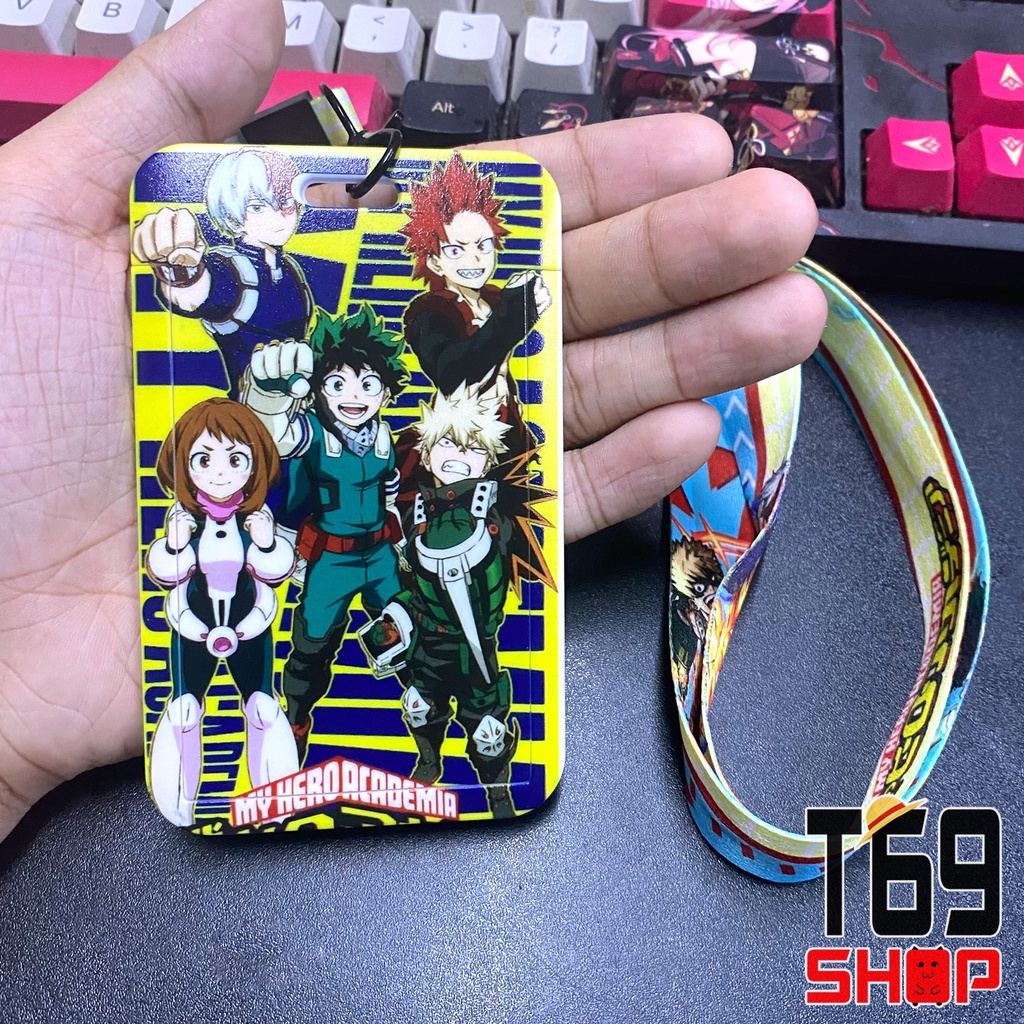 [6 mẫu] Dây đeo thẻ tên/móc khóa dây strap anime My Hero Academia (Có kèm theo bảng tên)
