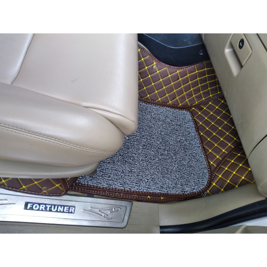 Lót sàn 5D 6D da cao cấp cho Toyota Fortuner chống nước không mùi trải kín sàn xe