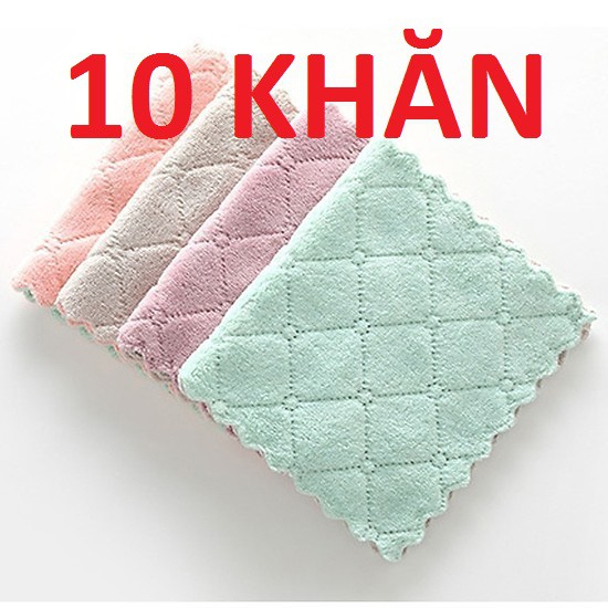 Bộ 10 khăn lau đa năng thấm hút tốt (24cm x 14cm)