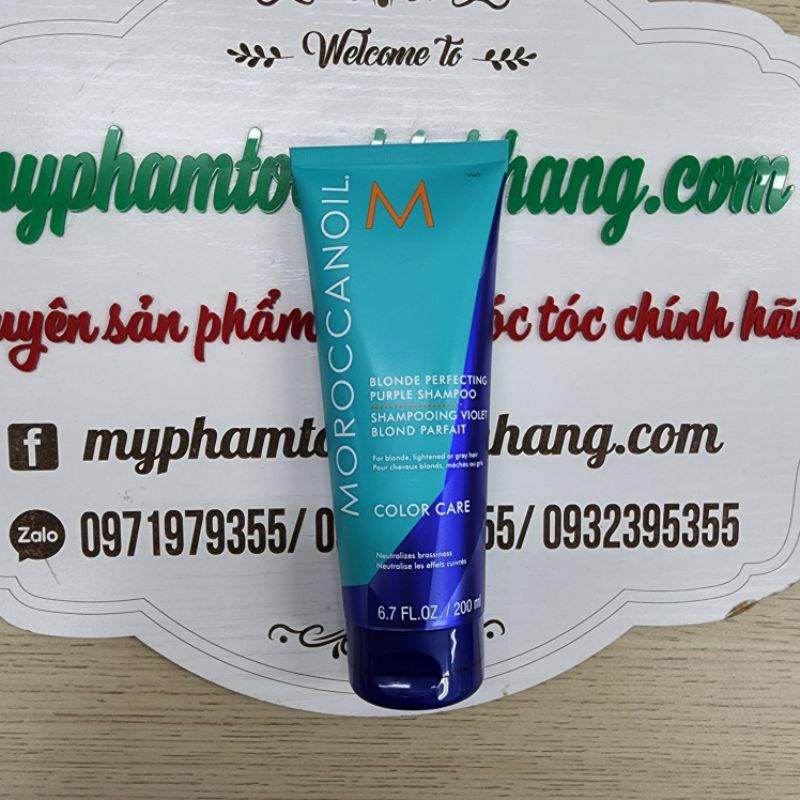 DẦU GỘI XẢ MOROC KHỬ VÀNG BLONDE PERFECTING PURPLE SHAMPOO 200ML