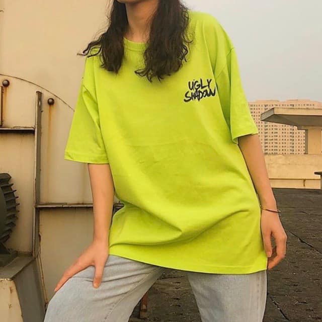 Áo Thun Unisex From Rộng Cổ Tròn Tay Lỡ Freesize 38-70kg - Ugly