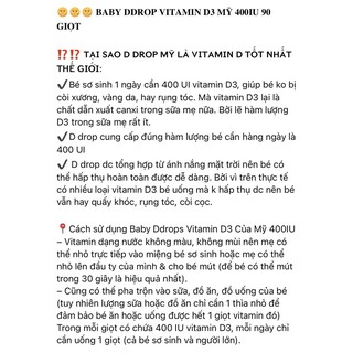 Baby Ddrop D3 Mỹ 90 giọt