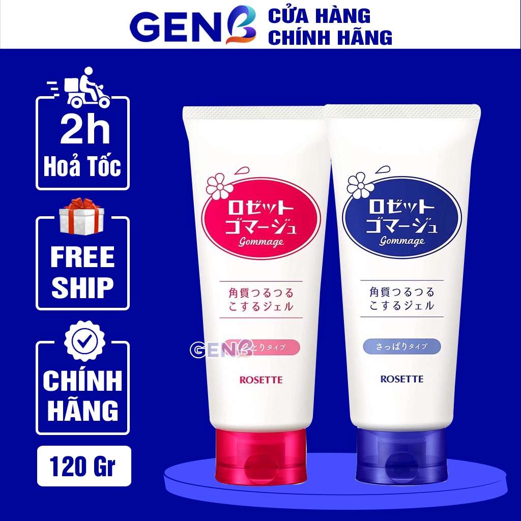 Tẩy Tế Bào Chết Da Mặt Rosette Peeling Gel NHẬT 120g Hồng Xanh - Gel Tẩy Da Chết Mặt Rosette CHÍNH HÃNG GENB