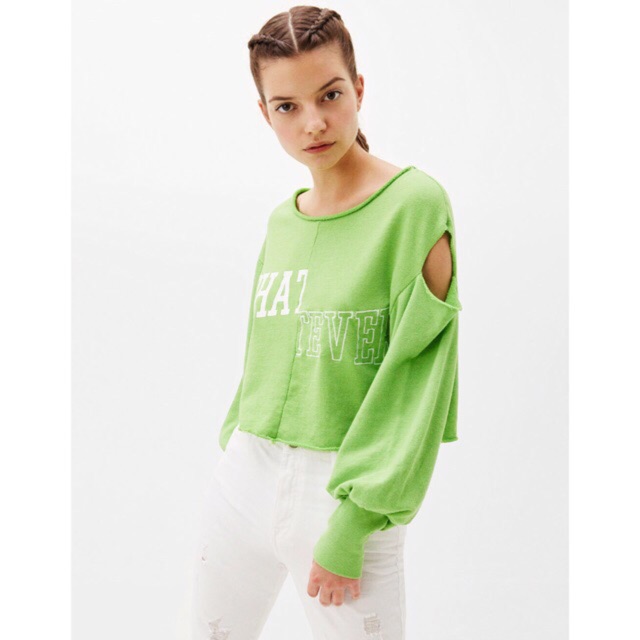 Áo nỉ sweater bsk xanh sz S new tag