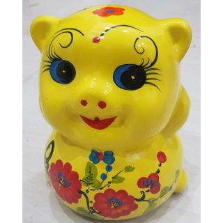 Lợn sứ Bát Tràng dáng đứng xinh xắn cao 30cm. Màu đẹp