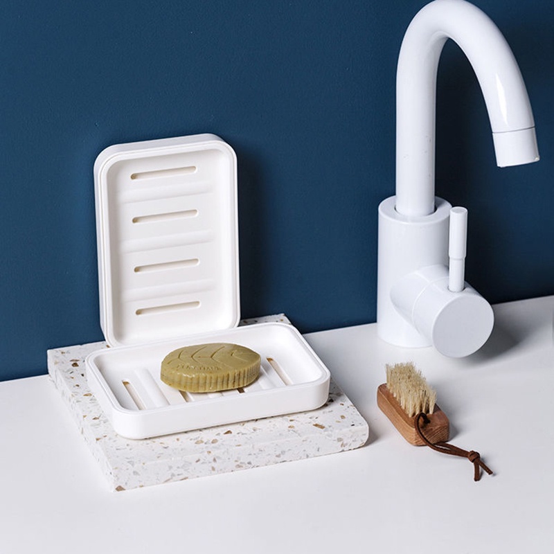 Khay Đựng Xà Phòng Hai Tầng Có Nắp handmade Sáng Tạo Đơn Giản Dành Cho Nhà Tắm CR1