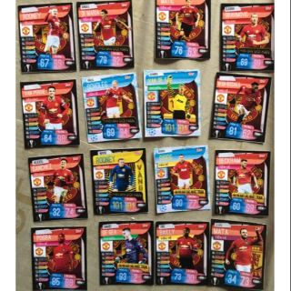 Thẻ match attax cầu thủ Manchester united MU rooney van de sar ibrahimovic beckham paul scholes di maria van persie