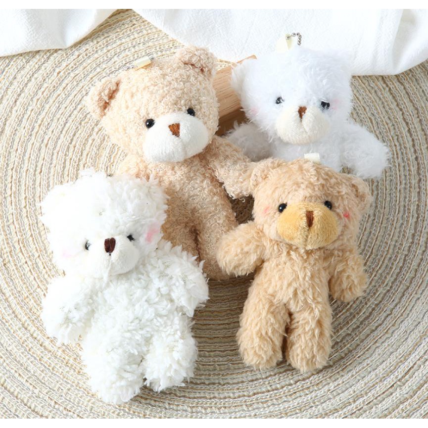 Móc Khóa Gấu Bông Đính Ngọc Trai Giả Dễ Thương