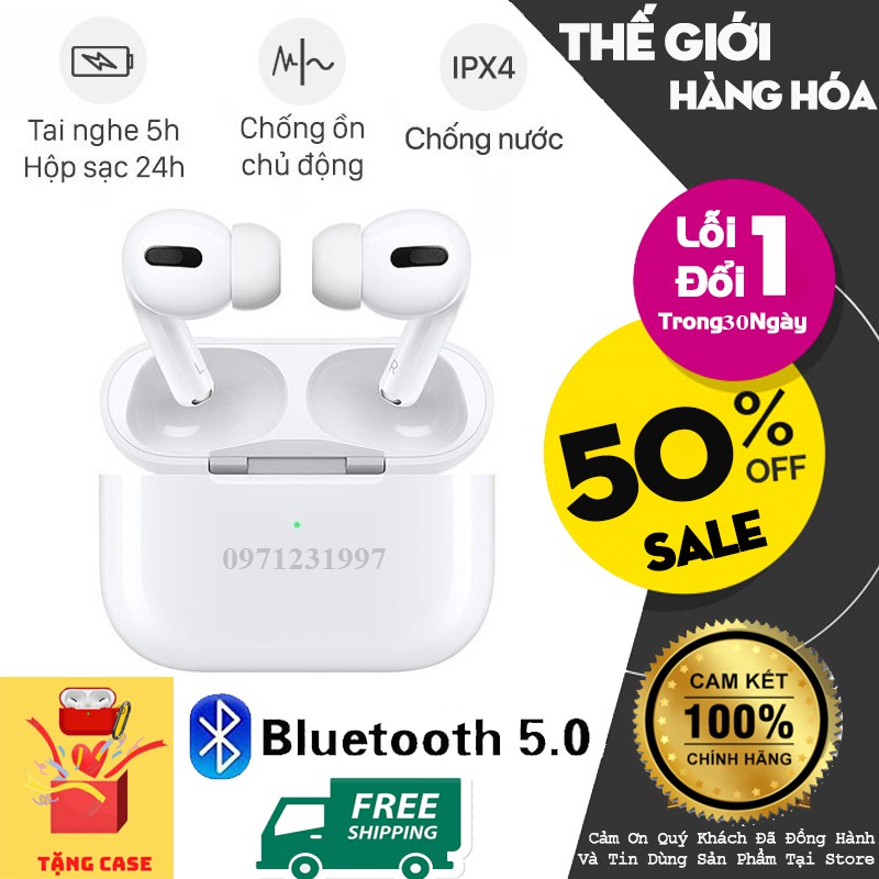 Tai Nghe Bluetooth Airpod Pro Đầy Đủ Chức Năng Đổi Tên Định Vị Xuyên Âm Chống Ồn - Nguyên Seal - Bảo Hành 12 Tháng